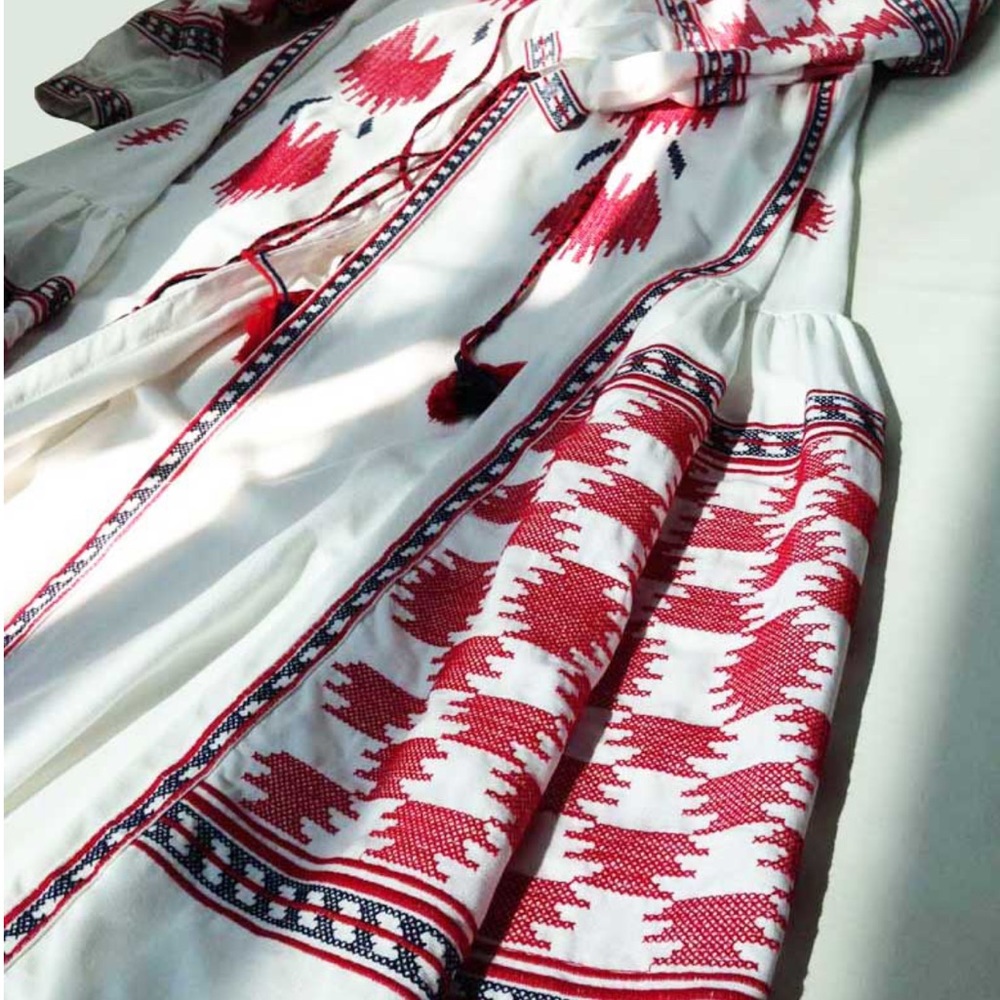 NWT Embroidered linen boho dress maxi with fashion embroidery Vyshyvanka - Picture 9 of 12